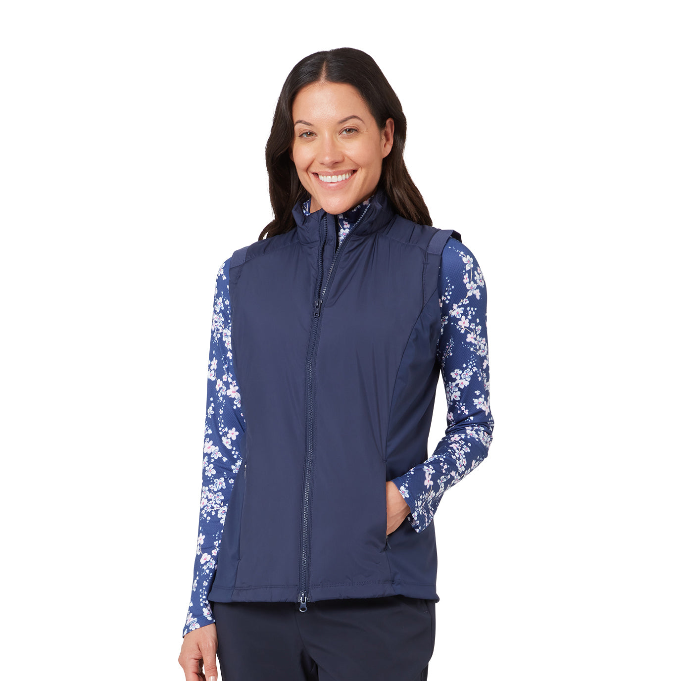 Callaway Ladies Lightweight Primaloft Gilet Peacoat &mdash; zadní strana a detail loga