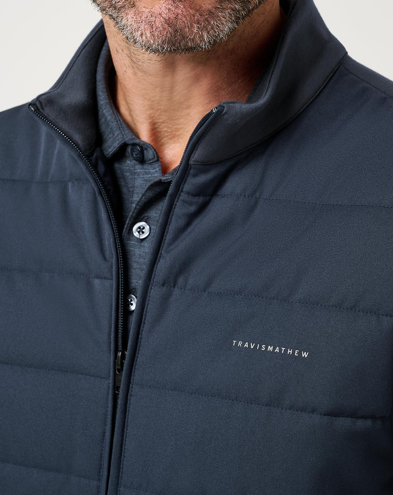 Travis Mathew Point Of Sail Vest – pletený zadní panel pro mobilitu