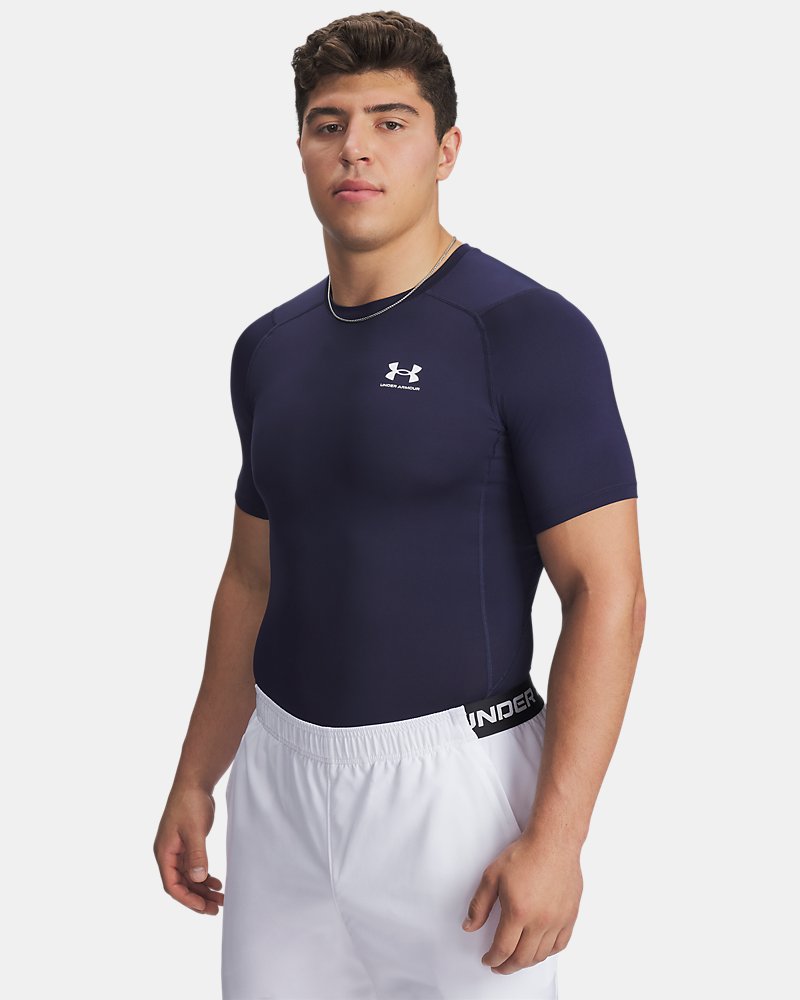Under Armour HeatGear Compression Top – Přední pohled, půlnoční modrá