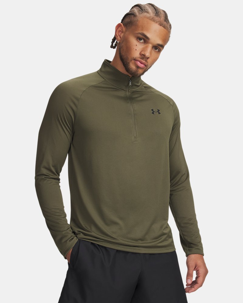 Under Armour UA Tech Half Zip Long Sleeve – Green, přední pohled