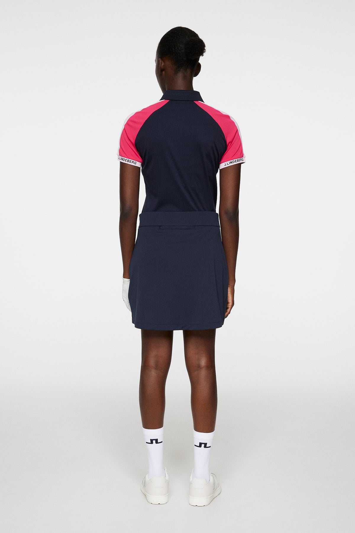 J.Lindeberg Thea Golf Skirt JL Navy - full length view