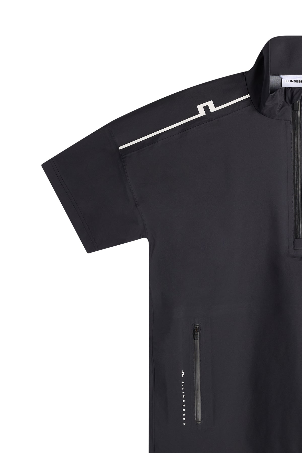J.Lindeberg Shay Rain Shirt Black – detail kapsy na zip AquaGuard
