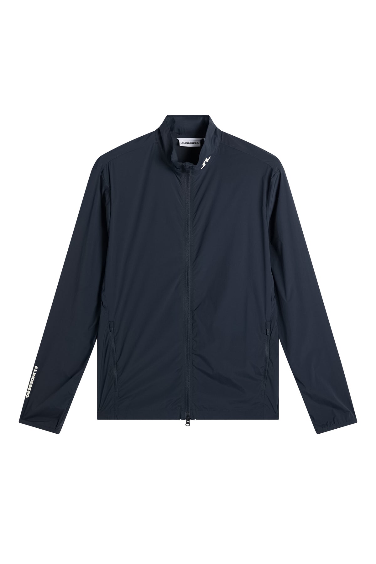 J.Lindeberg Tour Tech Packable Jacket JL Navy – full length on-course lifestyle