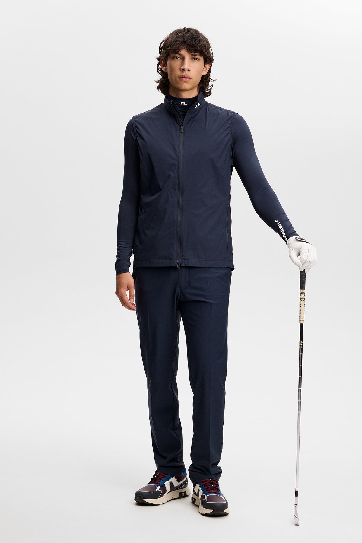 J.Lindeberg Tour Tech Packable Vest JL Navy – streč pro pohyblivost při švihu