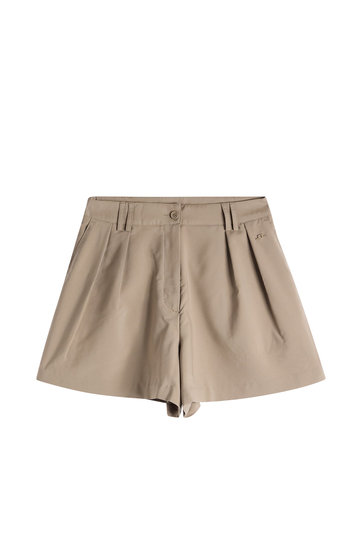 J.Lindeberg Carmen Shorts Brindle – vysoký pas a detail siluety