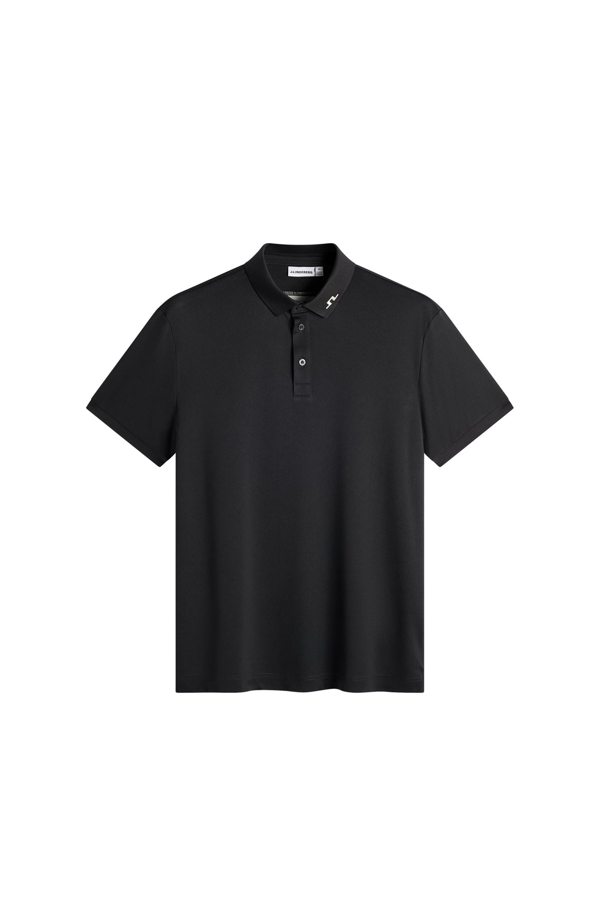 J.Lindeberg KV Print Polo Black – detail límce s vyšívaným logem Bridge
