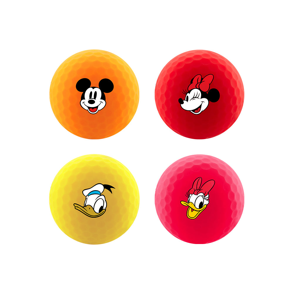 Volvik Disney Mickey and Friends Vimat golfové míčky v oranžové, červené, žluté a růžové barvě