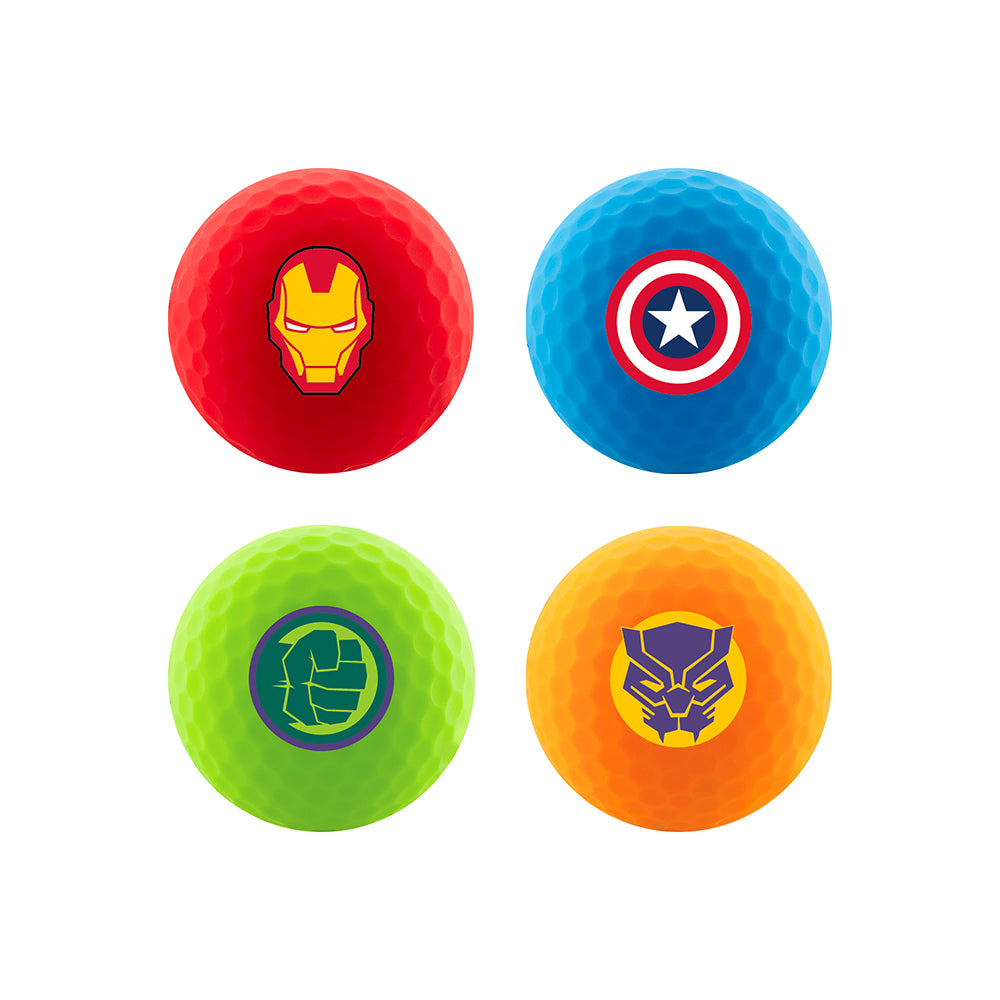 Golfové míčky Volvik Vimat Avengers ve čtyřech barvách hrdinů